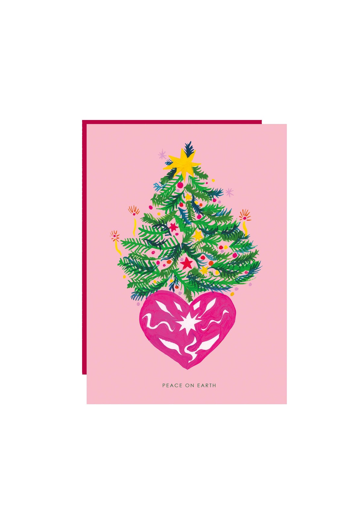 Hutch Cassidy Folk Peace Christmas Tree Christmas Card - The Mercantile London