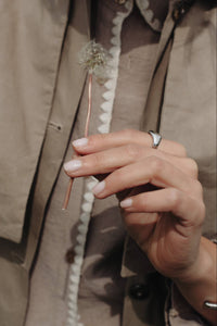 Nordic Muse Silver Round Signet Ring