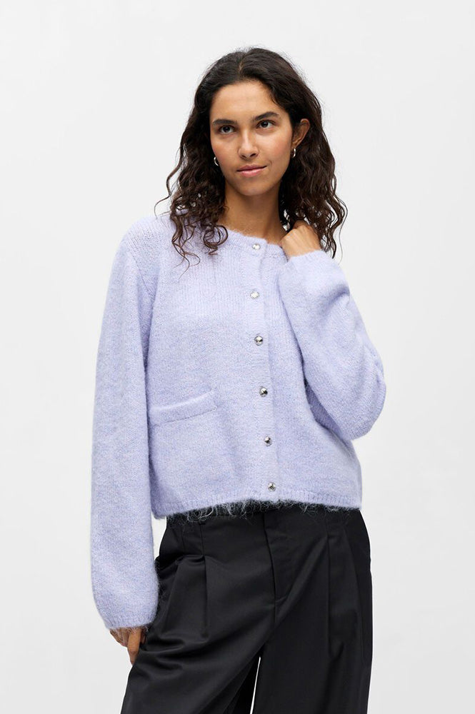 Object Saggia Knit Baby Lavender Knit Cardigan - The Mercantile London