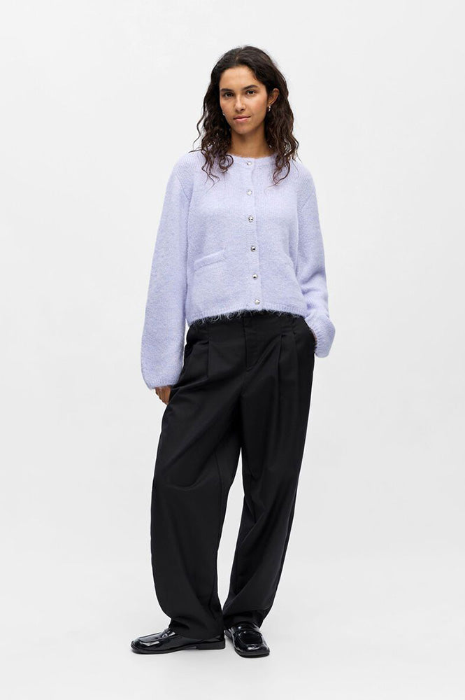 Object Saggia Knit Baby Lavender Knit Cardigan - The Mercantile London