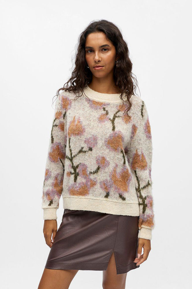 Object Lucie White Sand Knitted Pullover - The Mercantile London