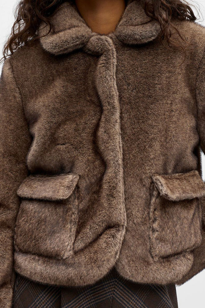 Object Klara Morel Faux Fur Coat - The Mercantile London
