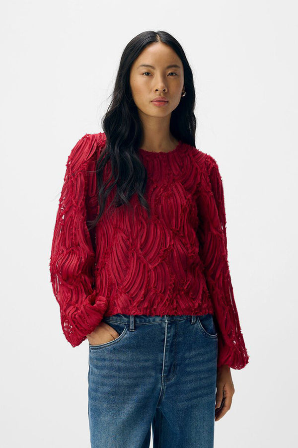 Object Lucie O-Neck Karanda Red Blouse - The Mercantile London