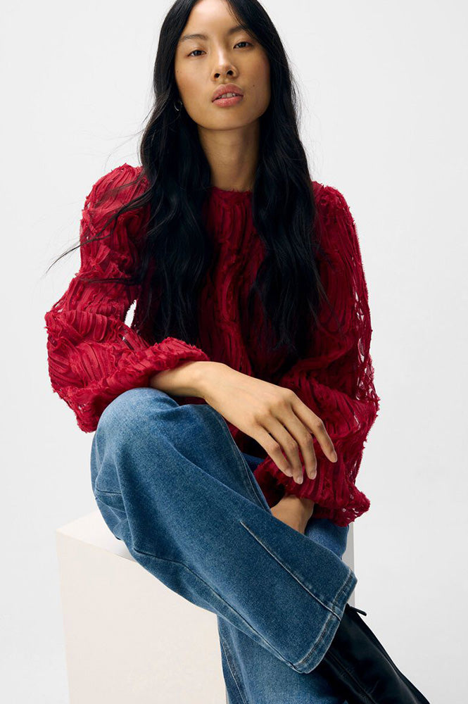 Object Lucie O-Neck Karanda Red Blouse - The Mercantile London