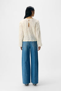 Object Lucie O-Neck White Sand Blouse - The Mercantile London
