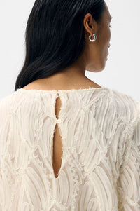 Object Lucie O-Neck White Sand Blouse - The Mercantile London