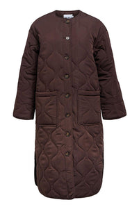 Object Jallie Java Long Quilted Jacket - The Mercantile London