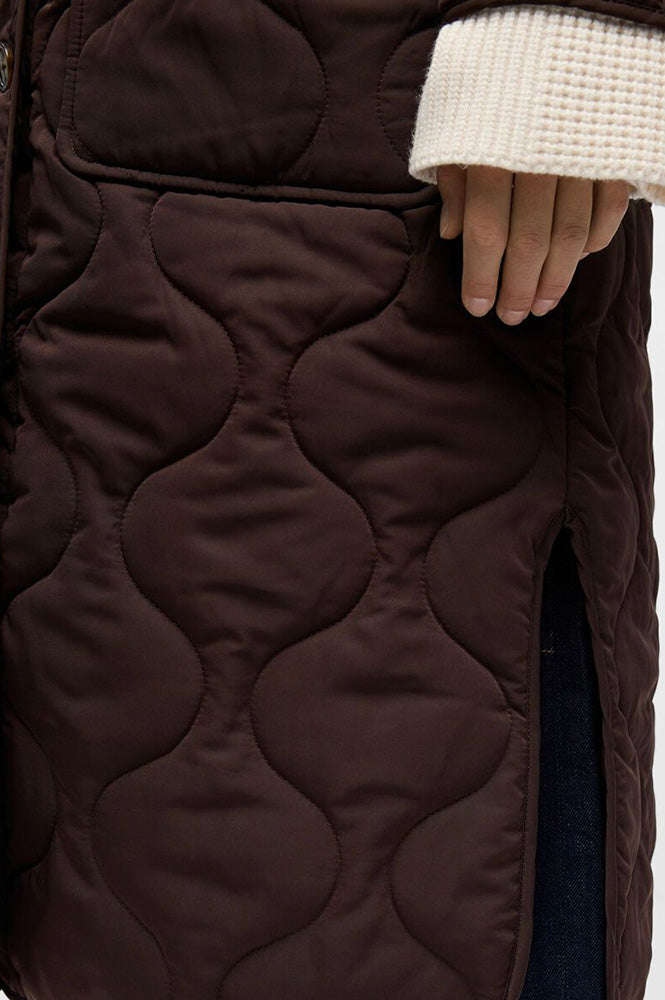 Object Jallie Java Long Quilted Jacket - The Mercantile London