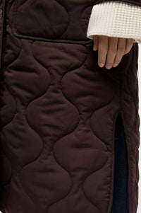 Object Jallie Java Long Quilted Jacket - The Mercantile London