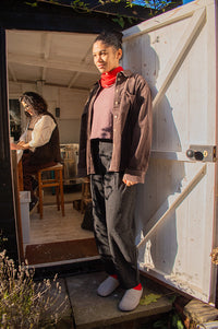 Object Gala Seal Brown Corduroy Shirt - The Mercantile London