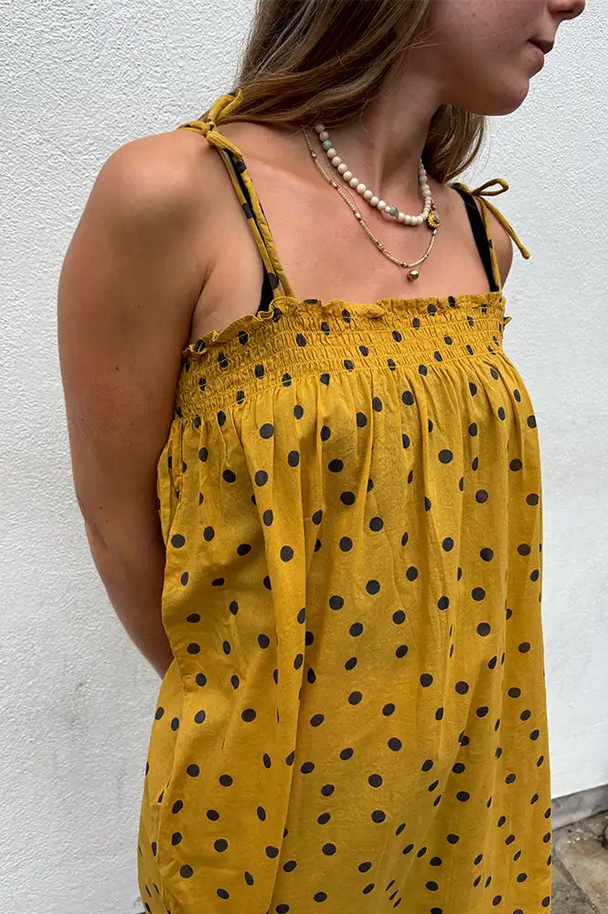 Habiba Sonia Masala Dotted Strap Dress
