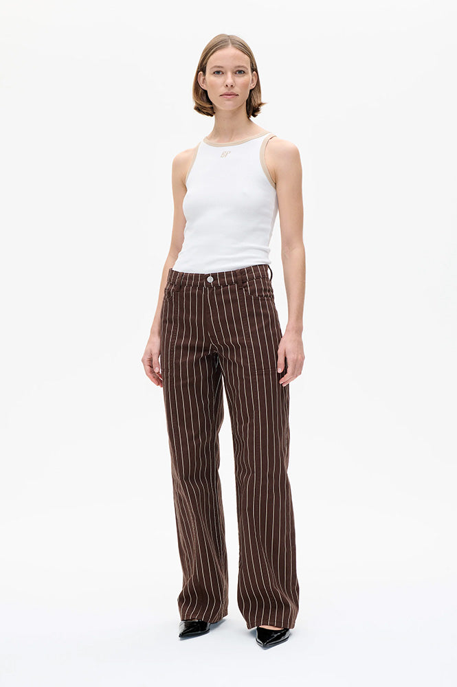 Baum Und Pferdgarten Nolia Creme Brown Stripe Jeans - The Mercantile London