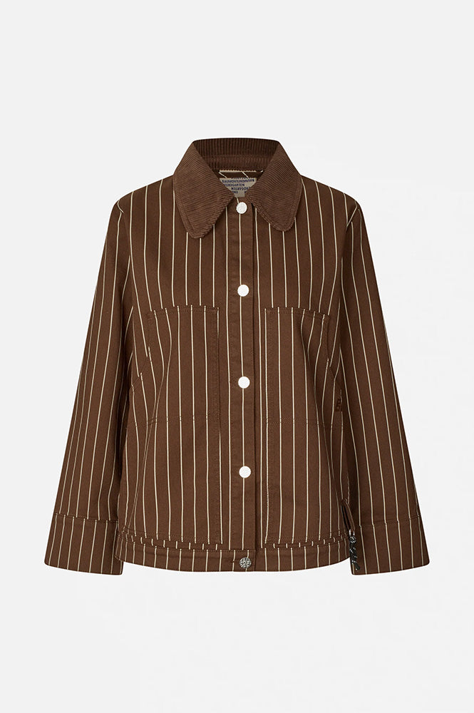 Baum Und Pferdgarten Benilda Creme Brown Pinstripe Jacket - The Mercantile London