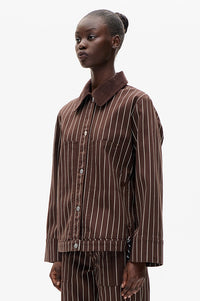 Baum Und Pferdgarten Benilda Creme Brown Pinstripe Jacket - The Mercantile London