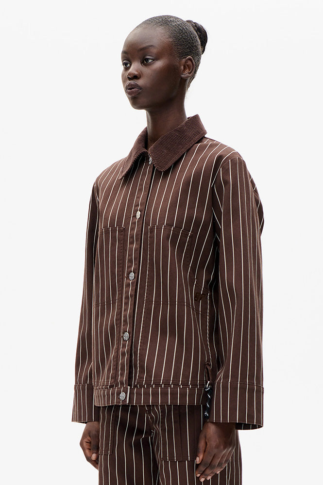 Baum Und Pferdgarten Benilda Creme Brown Pinstripe Jacket - The Mercantile London