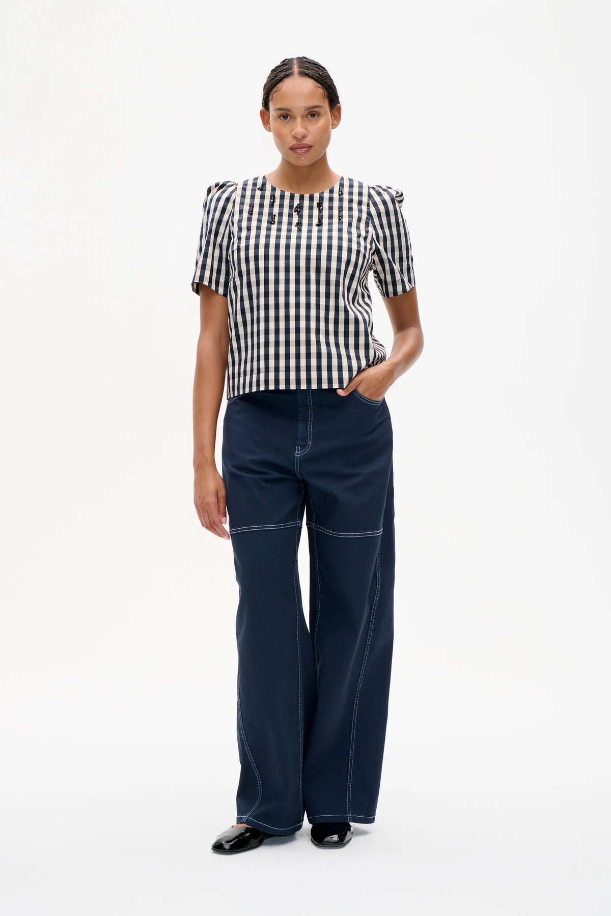 Baum Und Pferdgarten Minu Navy Creme Check Blouse