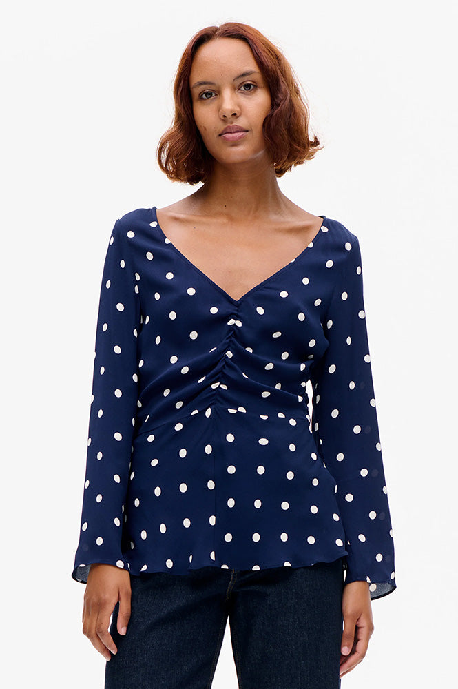 Baum Und Pferdgarten Mallie Navy Polkadot Blouse - The Mercantile London