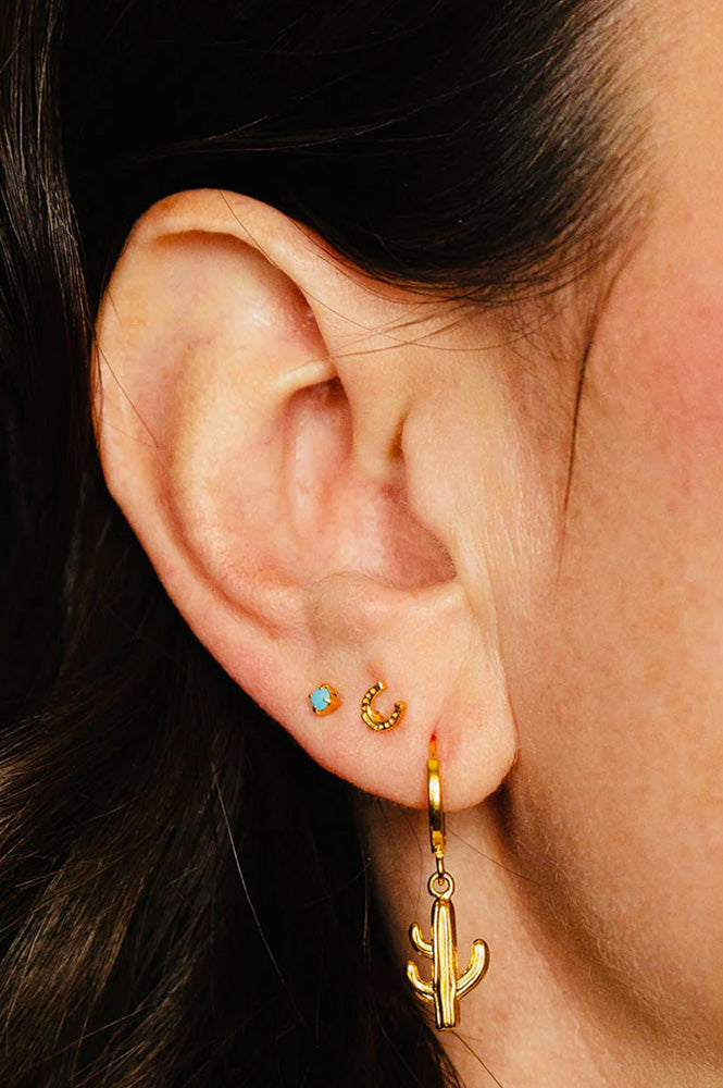 Amano Tiny Horseshoe Stud Earrings - The Mercantile London