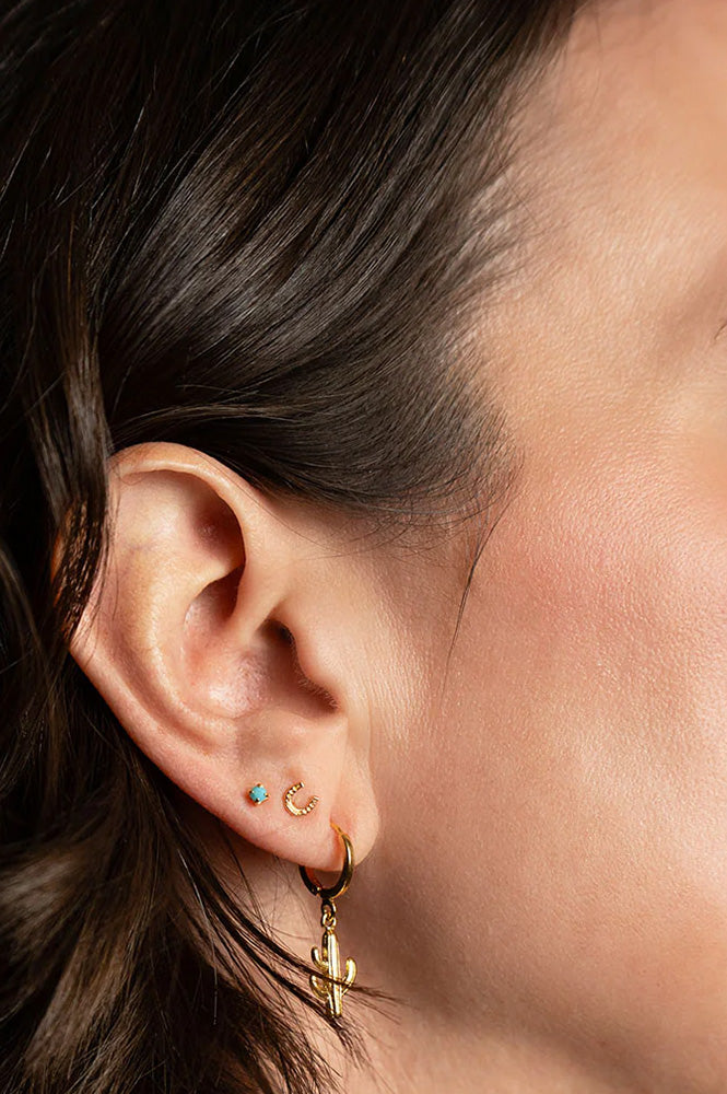 Amano Tiny Horseshoe Stud Earrings - The Mercantile London