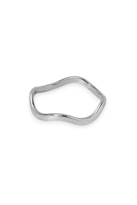 SS26 White Silver Wave Ring - The Mercantile London