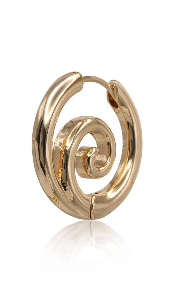 MINAS SCRIBBLE HOOP EARRINGS: GOLD - The Mercantile London