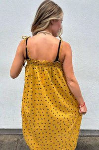 Habiba Sonia Masala Dotted Strap Dress