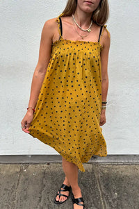Habiba Sonia Masala Dotted Strap Dress