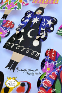 Kitty Kenda Butterfly Woman Cosmic Greeting Card