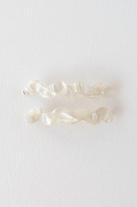 Tiepology Wave Cream Cheese Hair Slide Set - The Mercantile London