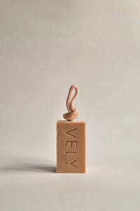 The Vely Soapery Amelie Pink Clay Soap On A Rope - The Mercantile London