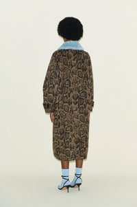 Samdi Carrington Leopard & Powder Blue Coat - The Mercantile London