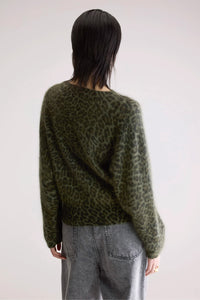 Bellerose Dioal Green Leopard Print Jumper - The Mercantile London