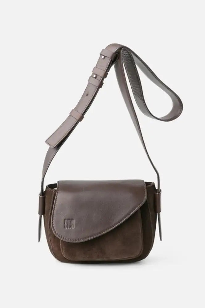 Biba Blunt Brown Leather & Suede Crossbody Bag