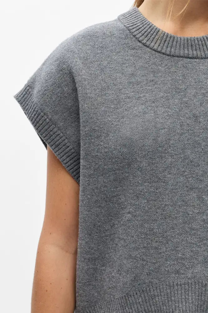Object Tone Medium Grey Knitted Top