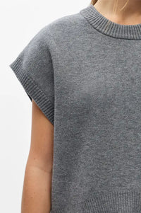 Object Tone Medium Grey Knitted Top