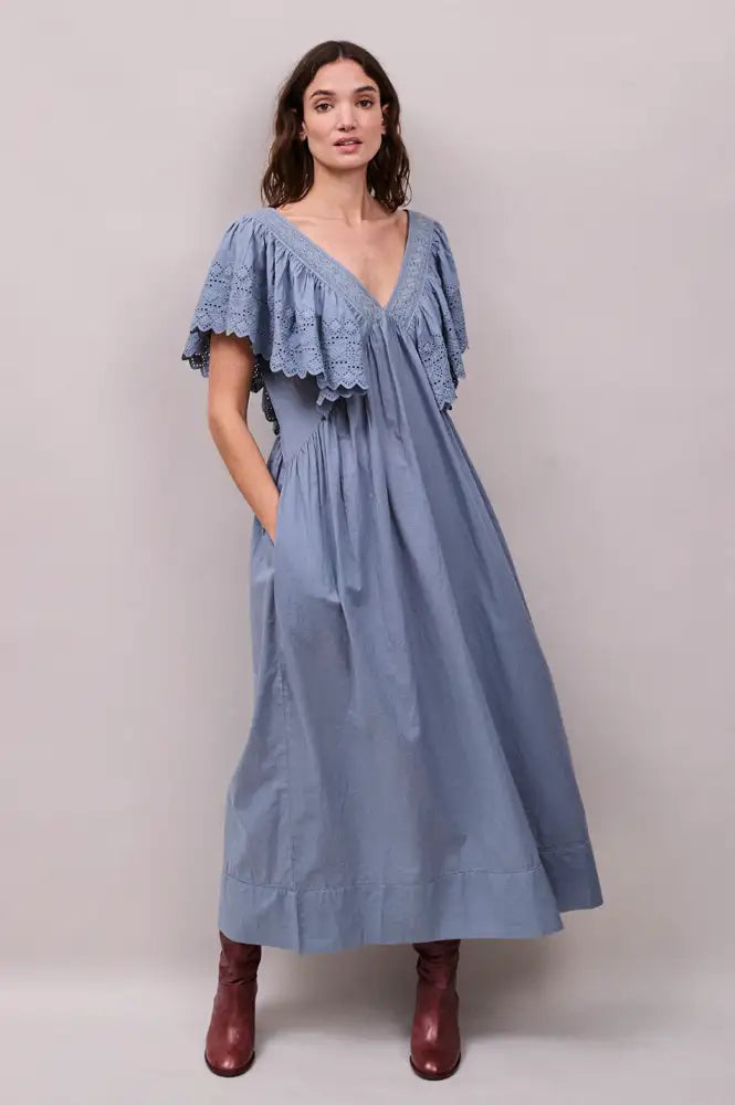 Faune Camelia Cornflower Blue Dress - The Mercantile London