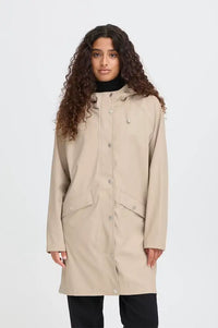 ICHI Tazi Doeskin Beige Raincoat