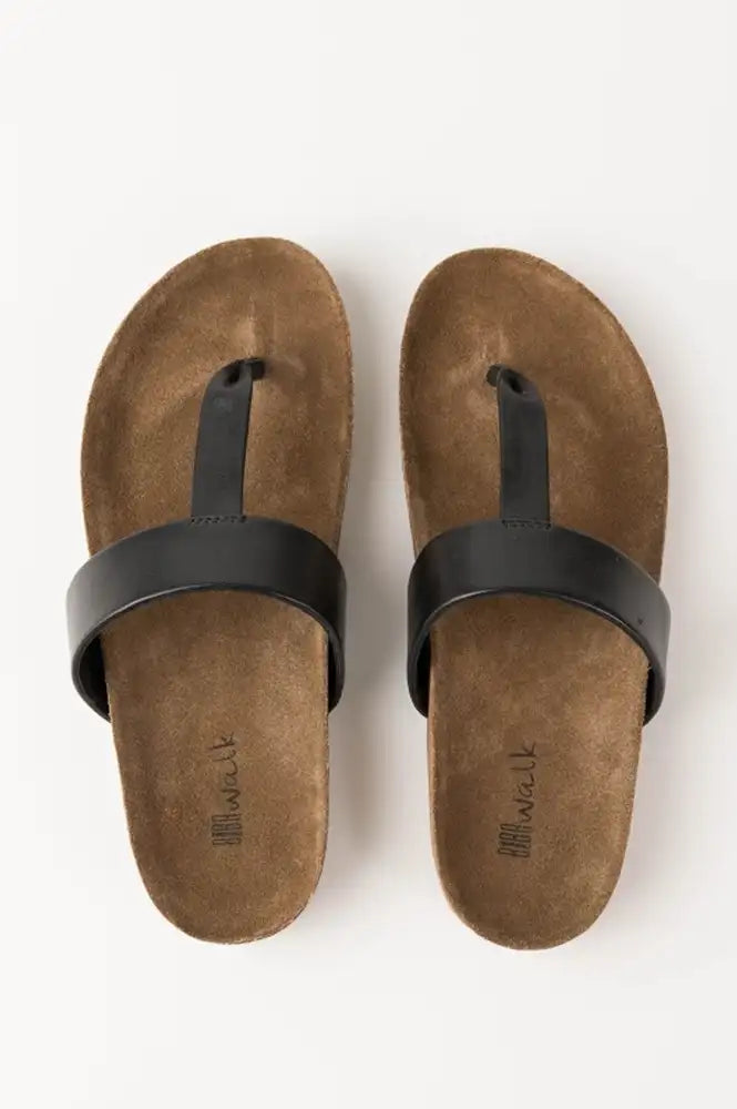 Biba Ivy Black Leather Sandals