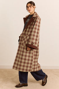 Damson Madder Jerry Chocolate Reversible Trench