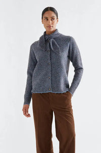 Compania Fantastica Blue And Brown Striped Knitted Cardigan