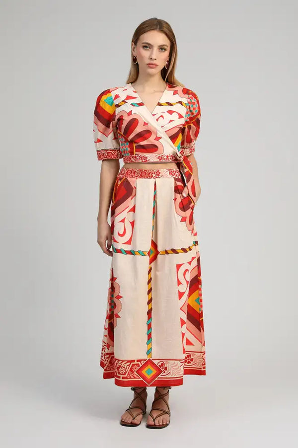 An'ge Ramiro Olia Ecru Skirt - The Mercantile London