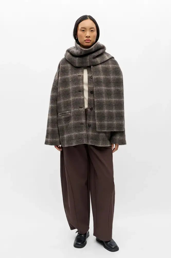 Object Maise Carafe Check Scarf Jacket