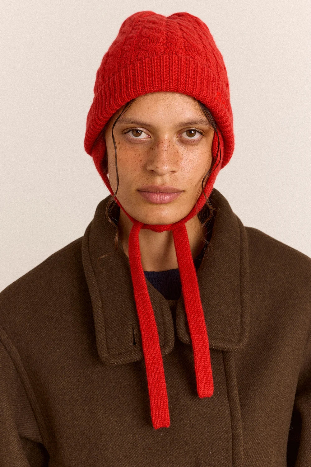 Damson Madder Turn Up Tie Red Beanie