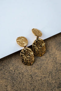 Ashiana London Neptune Gold Disc Earrings