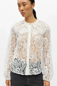 Object Laney Cloud Dancer Lace Blouse