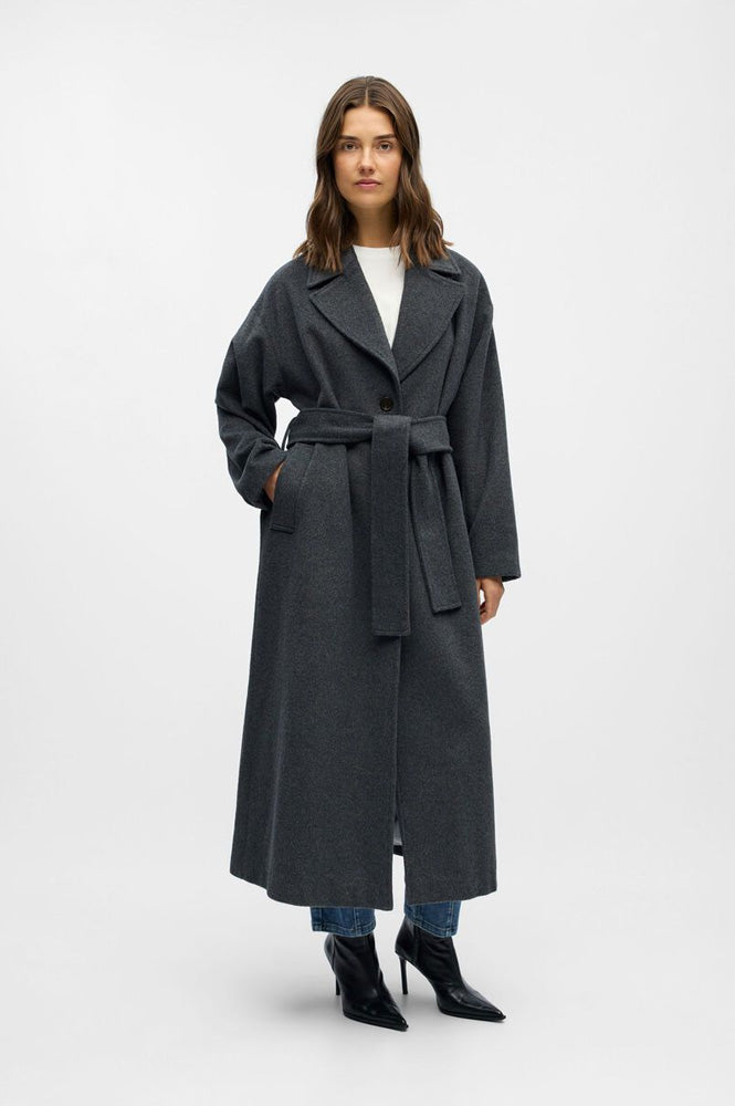 Object Aubrey Grey Longline Coat - The Mercantile London