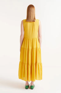 Compania Fantastica Flowing Yellow Midi Dress - The Mercantile London