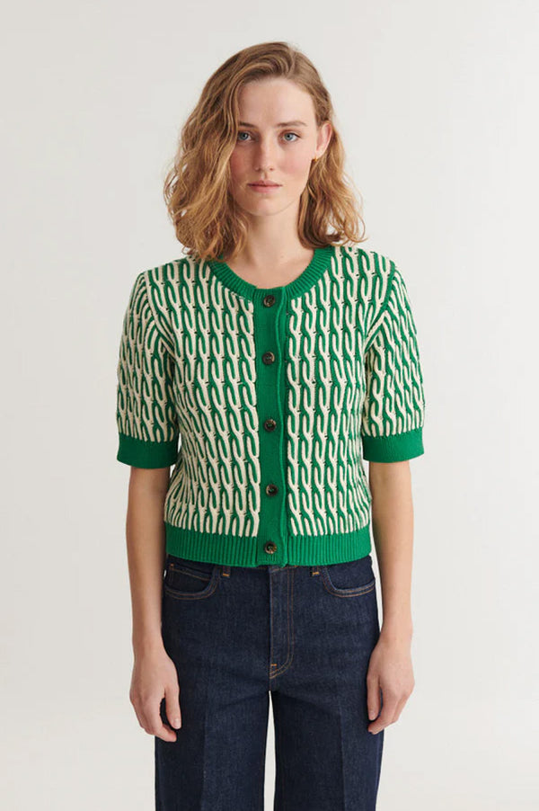 Basic Apparel Minie Abundant Green Cardigan - The Mercantile London