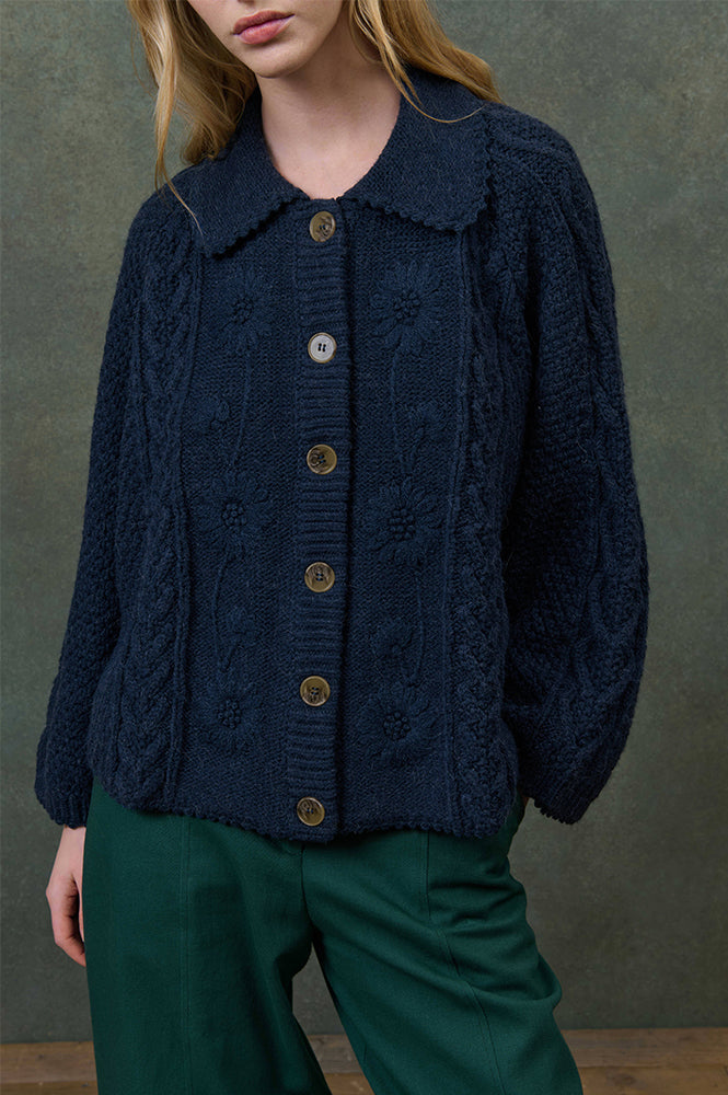 Louise Misha Khellane Marine Blue Cardigan – The Mercantile London
