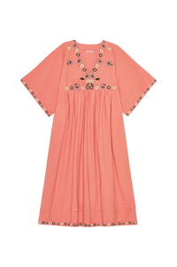 Habiba Flora Berry Embroidered Dress